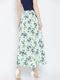 Berrylush Women Green & Blue Floral Printed Waist Tie-Up Flared Maxi S