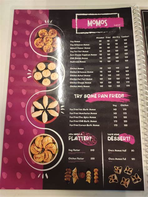 Menu at The Momo Factory, Mumbai, 4