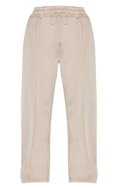 Petite Moss Grey Wide Leg Seam Detailed Sweatpants | Petite ...