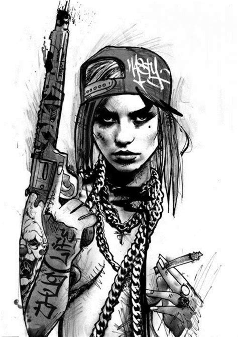 easy drawings gangster