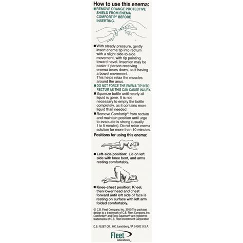 Fleet Enema Instructions