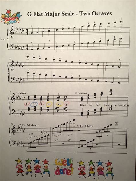 G Flat Major Scale and Chords Sheet Music