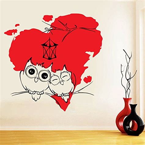 Decor Kafe 'Love Owl' Wall Sticker (PVC Vinyl, 1 cm x 50.8 cm x 48.26 ...