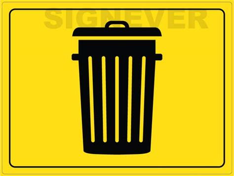 SIGN EVER Trash Bin Floor Marking Sign Information Sign Stickers ...