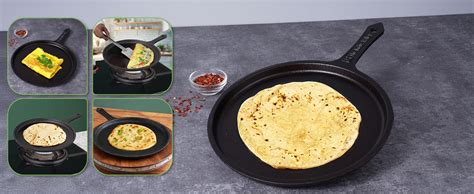 Buy The Indus Valley Pre-Seasoned Cast Iron Tawa for Roti/Chapathi | 25 ...