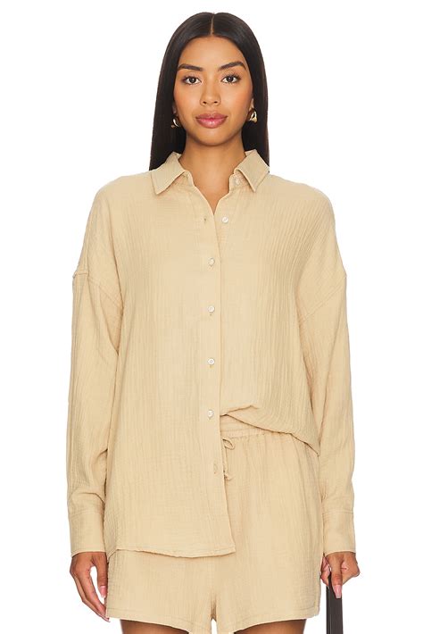 Favorite Daughter Ex-boyfriend Shirt in Beige | REVOLVE