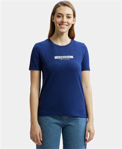 Buy Super Combed Cotton Rich Elastane Relaxed Fit Graphic Printed Round ...