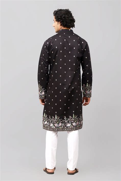 Bluesaanchi Phulkari Floral and Sequins Embroidered Kurta Set for Men ...