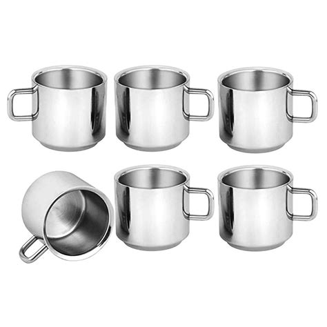 Buy Dr. WaterR Stainless Steel Double Wall Tea Cup Set, Capacity 100ml ...