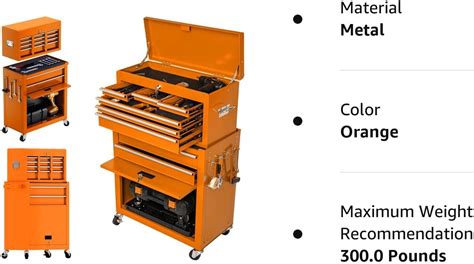 Buy 8 Drawers Large Rolling Tool Chest with Wheels - 2 in 1 Detachable ...