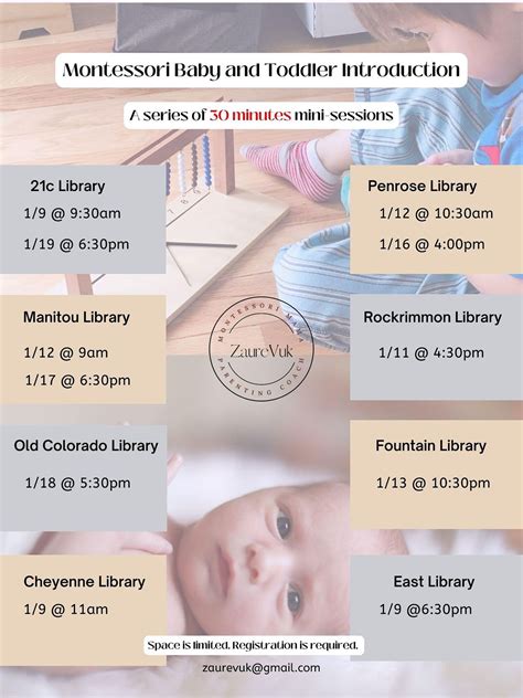 Montessori Baby and Toddler Info Sessions, Pikes Peak Library - Manitou ...