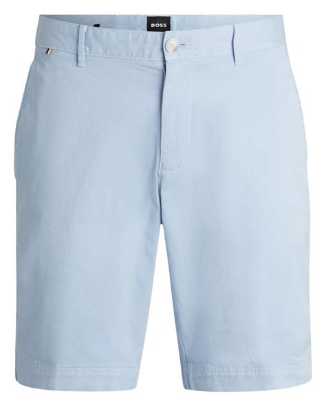 Boss Mens Slice Stretch Slim Fit Shorts Light Blue