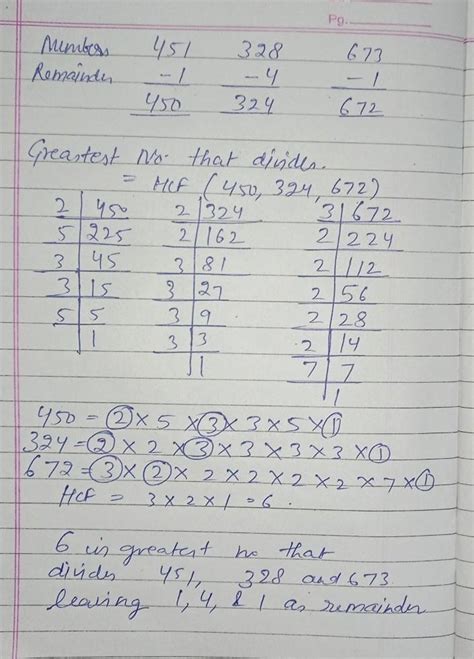 find the greatest 451, 328 numbers thad divides and 673 leaving 1, 4 ...