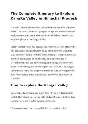 Kheerganga Itinerary 2 Nights Chandigarh - Drunken Roads - Tour Package ...