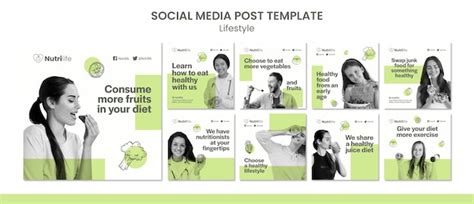 Flat design of instagram posts lifestyle template | Free PSD