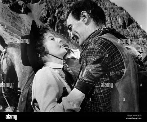 THE MAVERICK QUEEN, Barbara Stanwyck, Barry Sullivan, 1956 Stock Photo ...