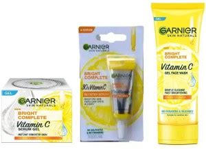 GARNIER BRIGHT COMPLETE VITAMIN C 50g GEL FACE WASH + GEL CREAM 23g ...