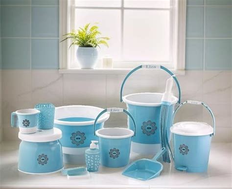 Nayasa Bathroom Set Small DLX 6 Pcs | Bkt 25 L + Mug 1.5 L + Basin 20 ...