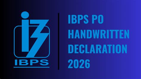 IBPS PO Handwritten Declaration 2026 Format For Probationary Officer ...
