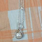 Buy Clara 92.5 Sterling Silver Real Pearl Pendant with Chain Gift for ...