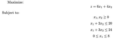 Image result for LP Maximization Problem Example Simplex