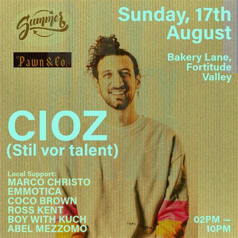 Cioz x Brisbane , Bakery Lane, Fortitude Valley, Brisbane, 17 August ...