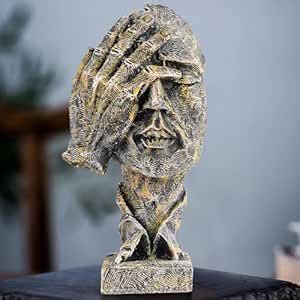 Buy zart Resin Multicolour Closed Eyes Men Face Showpiece,Decorative ...