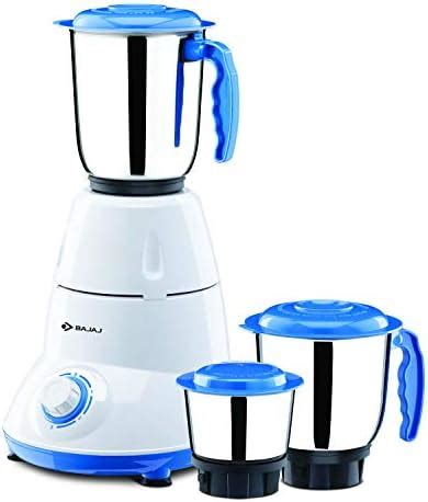 Buy Bajaj Plastic Steel Glory 500 Watts Mixer Grinder with 3 Jars ...