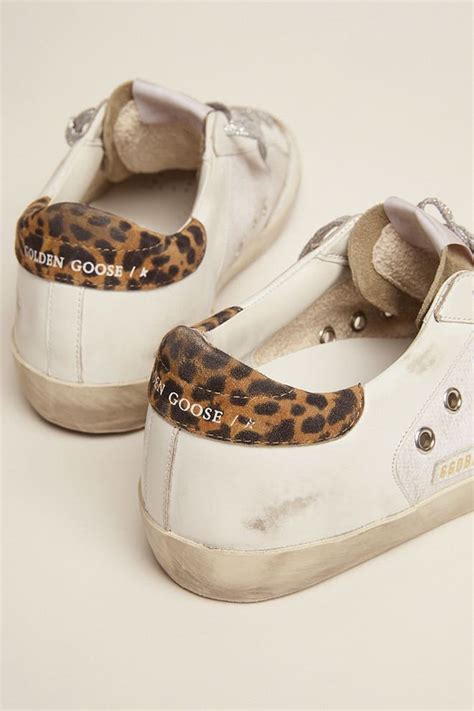 Super-Star in canvas and leather with light blue star and leopard heel ...