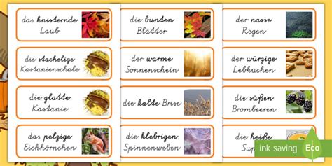 Herbst Sinnes Wortschatz: Wort- und Bildkarten