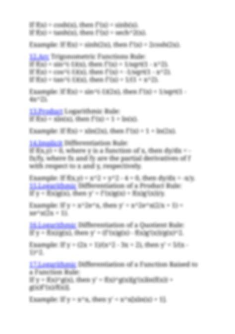 Image result for Basic Differentiation Formulas