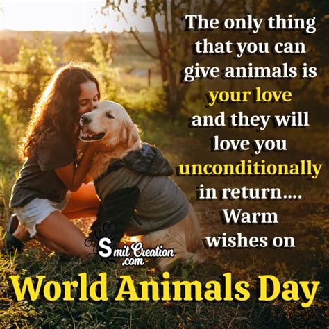 Warm Wishes On World Animals Day - SmitCreation.com