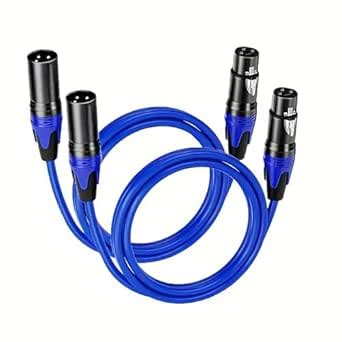 KEBILSHOP 2 Pack Multi-Color XLR Patch Cables, 3-Pin Balanced XLR Male ...