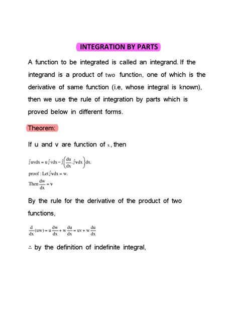 Image result for Integration by Part Basicas Formulas