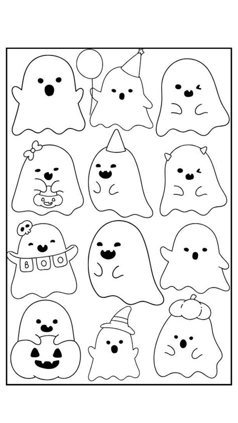 20 Free Halloween coloring pages for adults, Printables, Cute ghosts ...