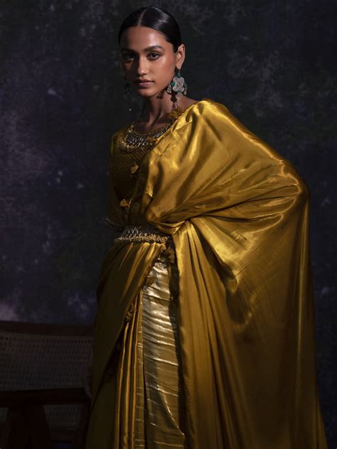 Karya - Mustard Saree - 5elements