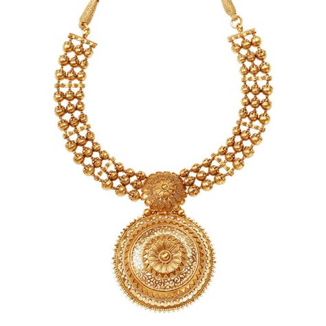 Celestial 22 Karat Yellow Gold Floral Disc Necklace