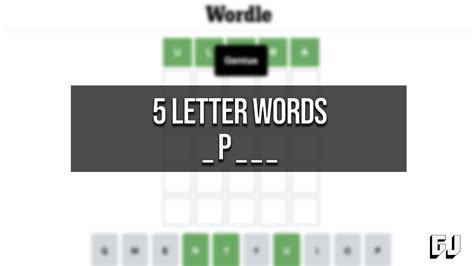 5 Letter Words with P as the Second Letter - Wordle Guides