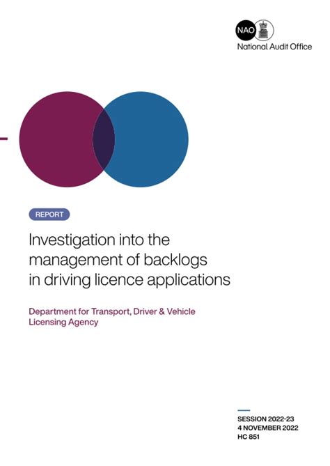 Buy Investigation into the management of backlogs in driving licence ...