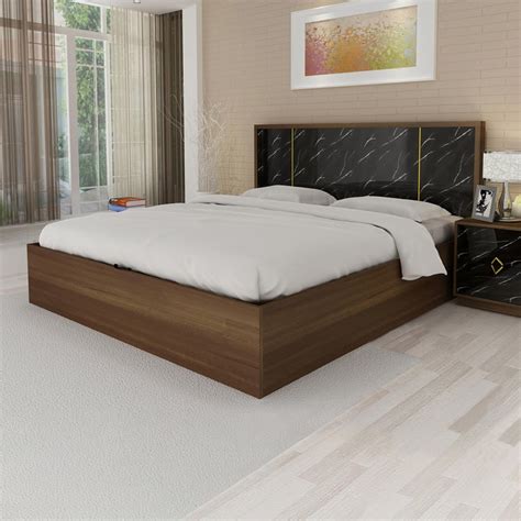 Buy Noir Novelty Siera King Bed With Box Storage- 193 x 207 cm from ...