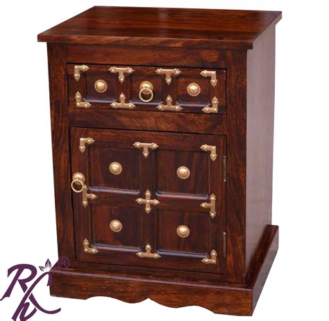 Solid Wood Traditional Bed Side Table - RAJ HANDICRAFT