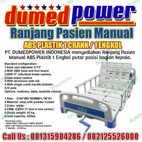 Jual E-Katalog Ranjang Pasien 1 crank/ 1 engkol ABS Plastik Murah ...