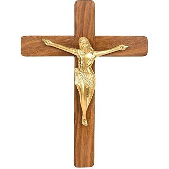 Buy Hashcart Rosewood Brass Jesus Christ Cross Idol (38 cm x 27.94 cm x ...