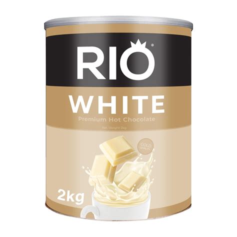 Rio White Premium Hot Chocolate Powder in a 2kg Tub, Approx. 80 ...