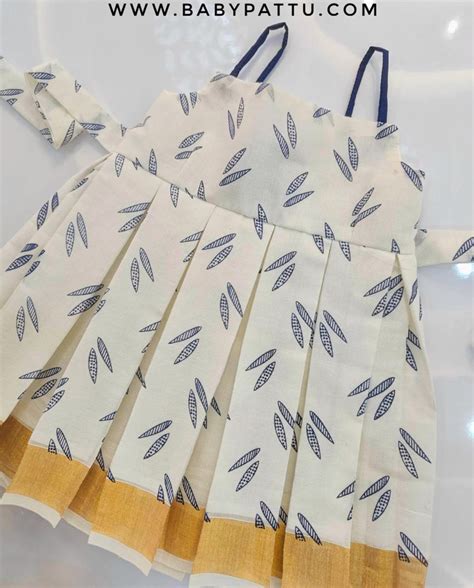 White And Navy Blue Cotton Frock – babypattustudio