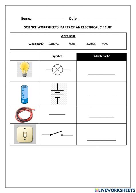 Electric Circuit Worksheet 的图像结果