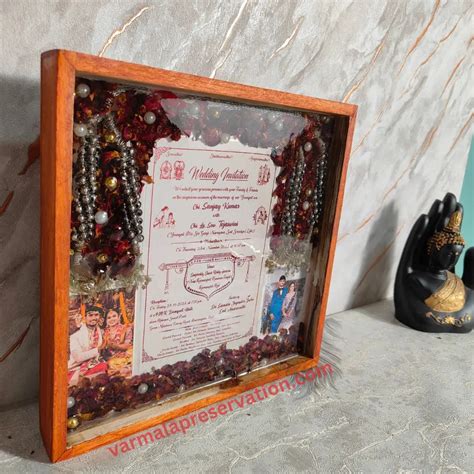 Wedding Card Preservation with Varmala in Resin Photo Frame (10 Inch ...