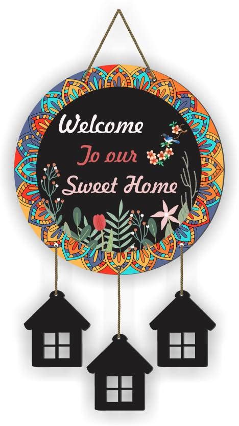 CW Crafts World Stylish Wooden Welcome To Our Sweet Home Wall Hanging ...