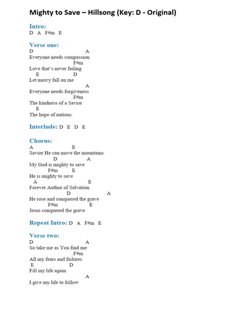 Image result for Mighty to Save Tutorial