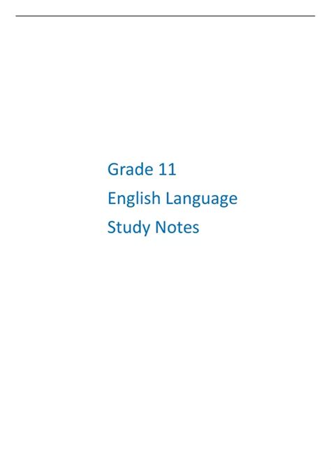 Image result for Grade 11 English Notes